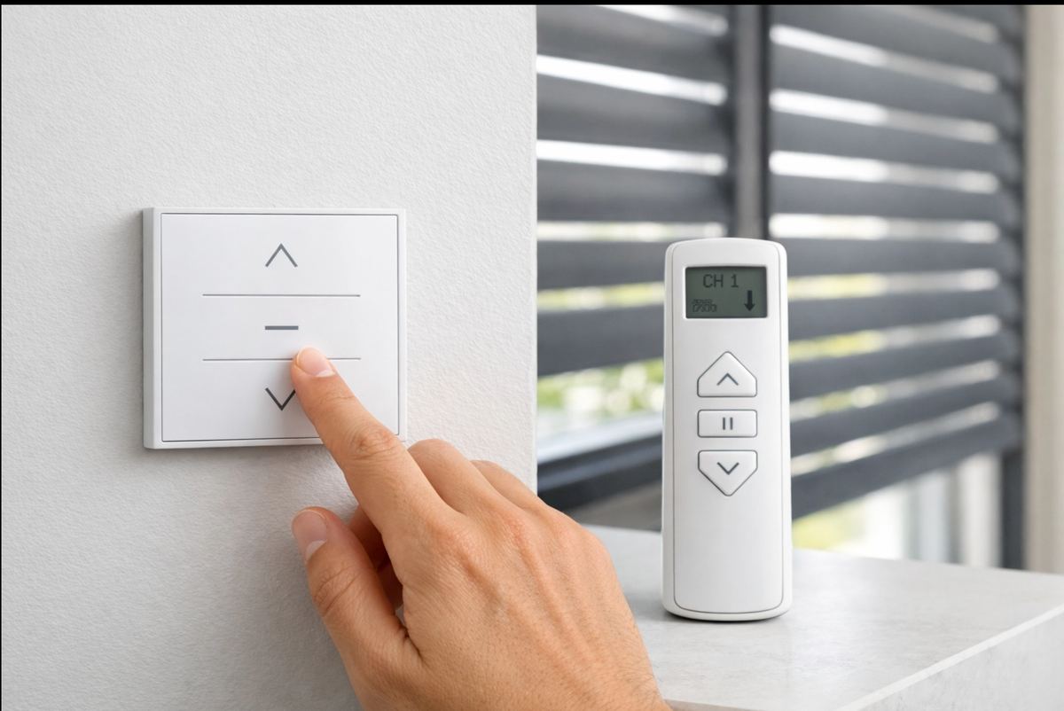 Comando e interruptor de estore elétrico